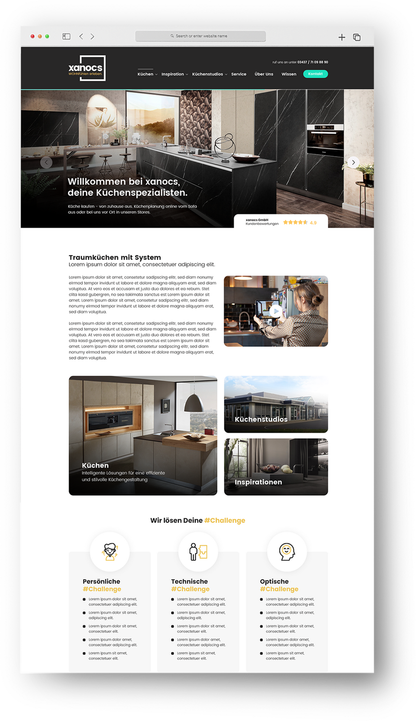 Website Xanocs Küchenstudio – Startseite