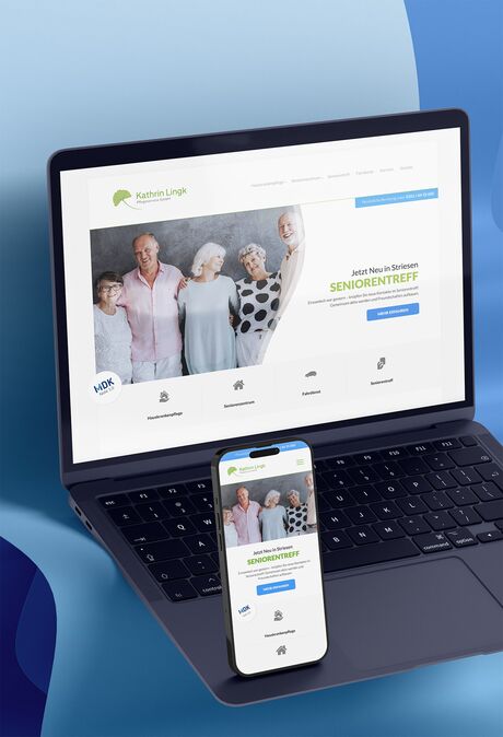 Responsive Website auf Laptop und Smartphone